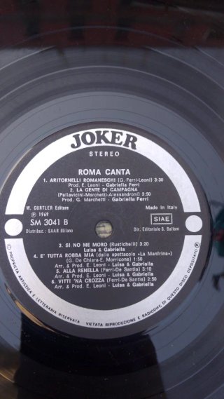 Gabriella Ferri Roma Canta Vinile Joker SM 3041