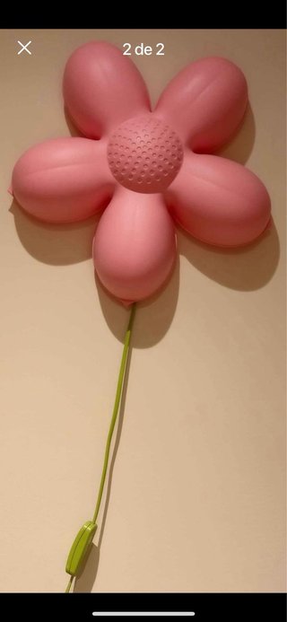 Candeeiro de parede flor rosa