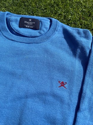 Jersey Hackett London niño azul con coderas