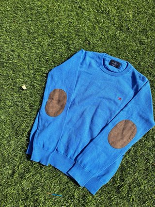 Jersey Hackett London niño azul con coderas