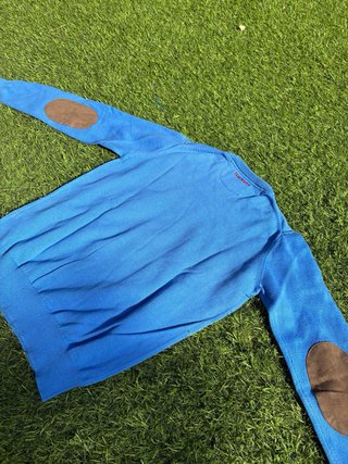 Jersey Hackett London niño azul con coderas