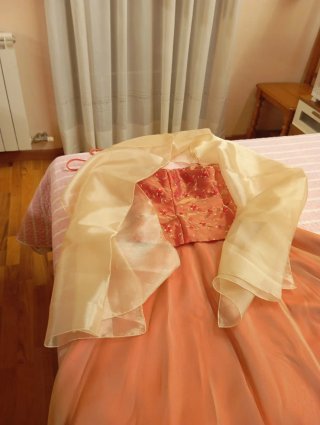 Vestido fiesta cruzado espalda T.44