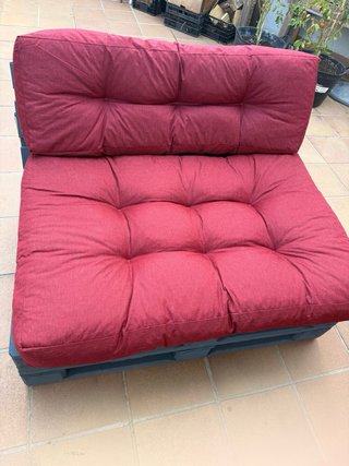 Cojines Palets Nuevos Rojo y Gris