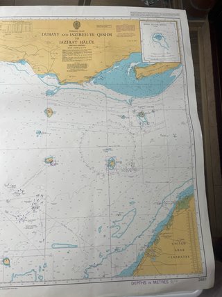 Carta náutica Dubay y Jazirat Qeshm