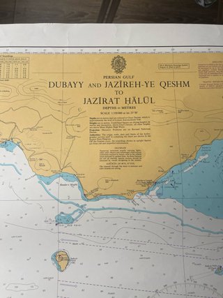 Carta náutica Dubay y Jazirat Qeshm
