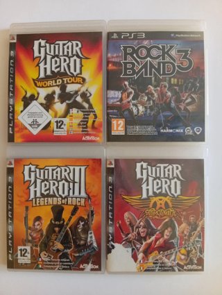 Pack 4 Videojuegos PS3: Guitar Hero y Rock Band