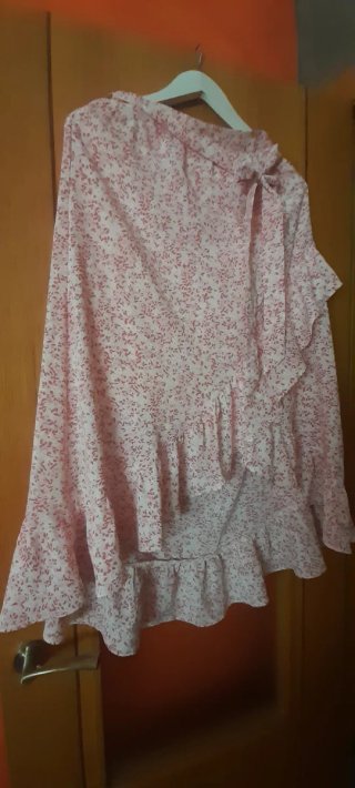 Falda rosa floral talla s