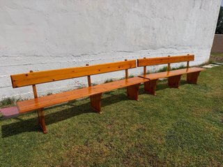 Bancos de madera para merendero