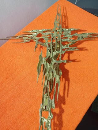 Crucifijo Brutalista Bronce 75x60cm Arte