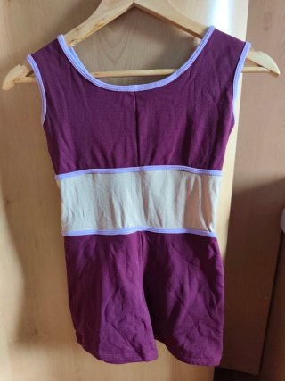 Mallot de ballet morado y beige