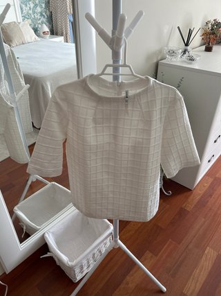 Blusa Stradivarius cuadros texturizada