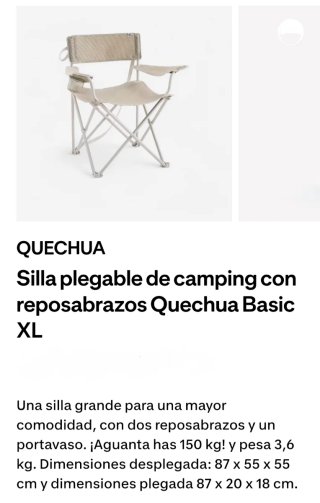 Silla de playa plegable beige y gris