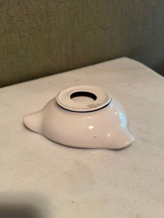 Cenicero artesanal de porcelana auténtica Gzhel