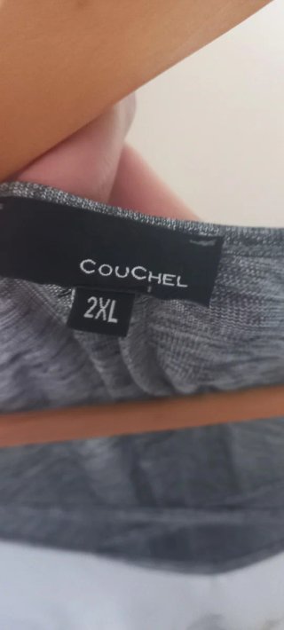 Camiseta Couchel Talla 2XL Gris/Blanco