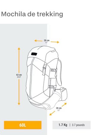 Mochila Quechua Azul y Negra