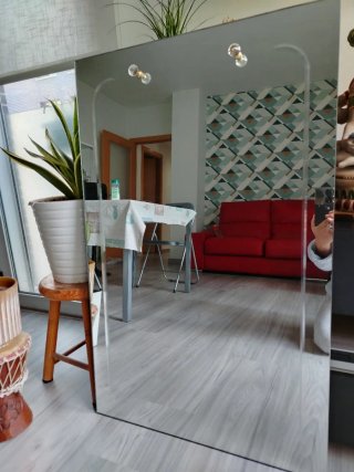 Espejo grande plateado casi sin uso 1*83 cm