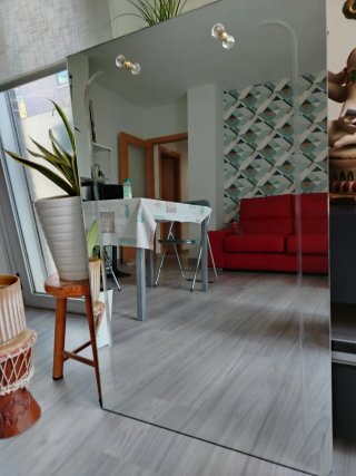 Espejo grande plateado casi sin uso 1*83 cm