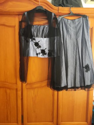 Vestido Uzo Talla 46 Negro y Blanco