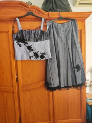 Vestido Uzo Talla 46 Negro y Blanco