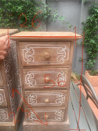 Mini estanterías de madera tallada (2 unidades)
