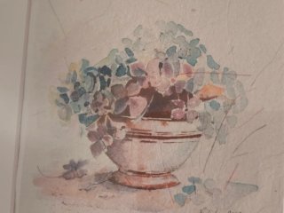 Cuadro acuarela original firmada flores