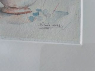 Cuadro acuarela original firmada flores