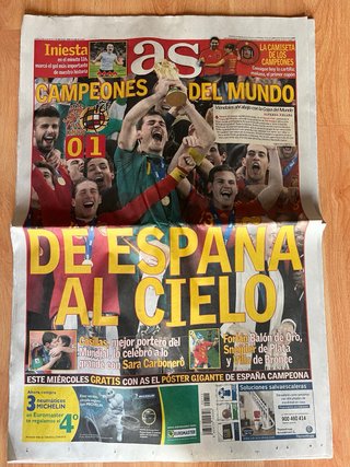 Periódicos del Mundial CAMPEÓN España 2010