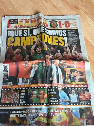 Periódicos del Mundial CAMPEÓN España 2010