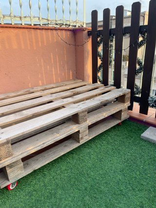 Base Sofá Palets Exterior 5 uds (3 con ruedas)