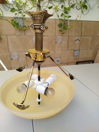 Lámparas de mesa doradas y blancas, 6 lamparas