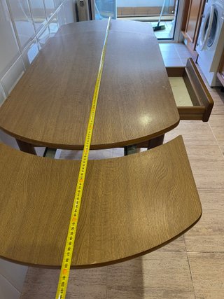 Mesa cocina extensible con cajón
