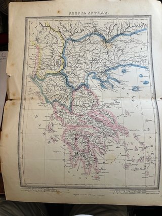 Mapa GRECIA Antigua 1856