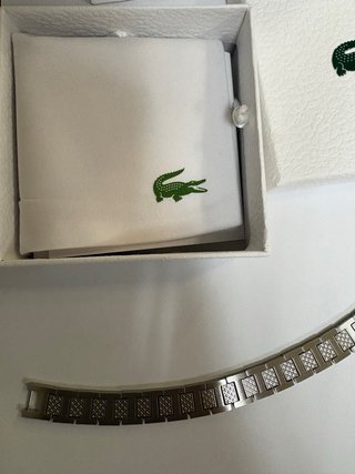 Pulsera Lacoste Plata y Blanca