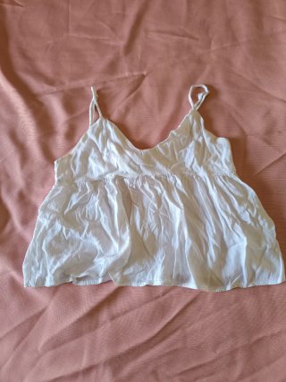 Brandy Melville Top Blanco Tirantes Talla Única