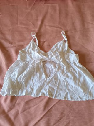 Brandy Melville Top Blanco Tirantes Talla Única