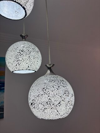 Lámpara colgante 3 bolas cristal