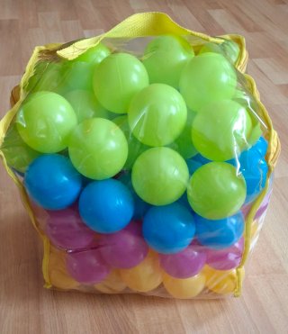 Bolsa 100 Bolas Plástico Colores