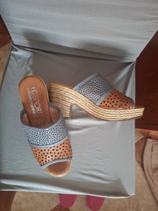 GSPORT Sandalias Cuña Marrón y Gris