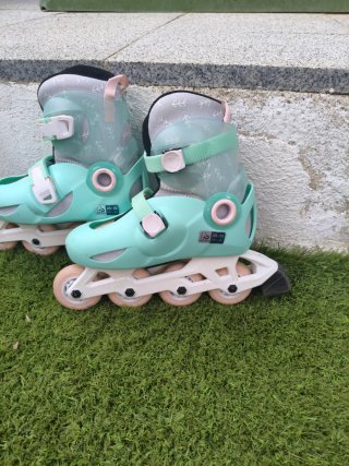 Patines en línea infantiles ajustables color menta