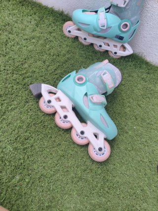Patines en línea infantiles ajustables color menta