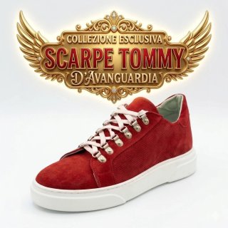 Scarpe uomo sportive rosse pelle 40 italy