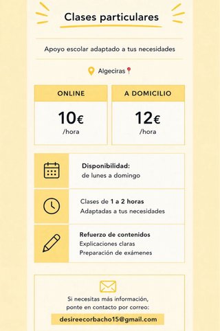 Ofrezco clases particulares!