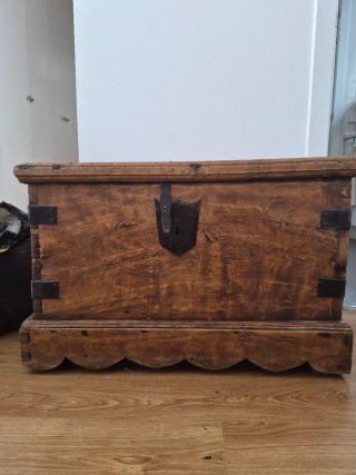 Baúl antiguo de madera maciza,Vintage y decorativo