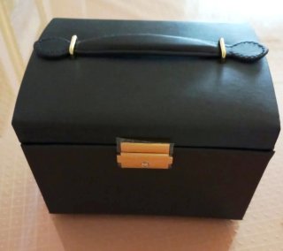 Joyero Organizador Negro Cuero Sintético