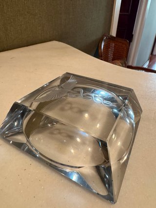 Cenicero Cristal Tallado Médico Pesado