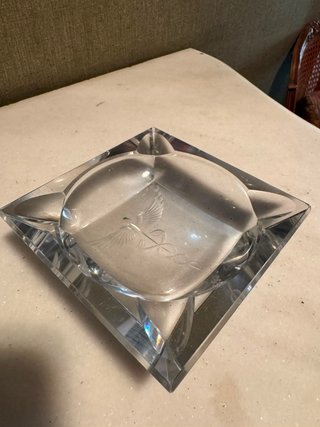 Cenicero Cristal Tallado Médico Pesado