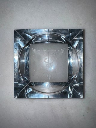 Cenicero Cristal Tallado Médico Pesado