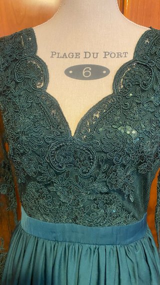 Vestido de fiesta verde/petróleo talla M