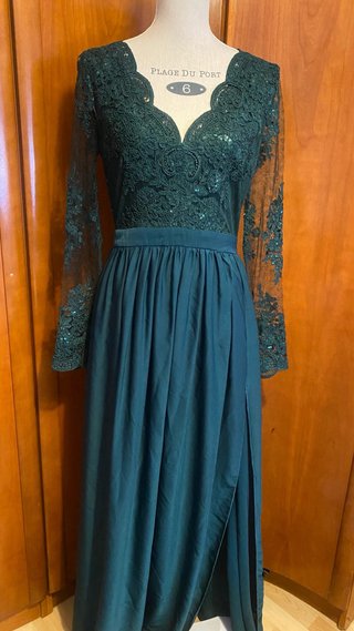 Vestido de fiesta verde/petróleo talla M