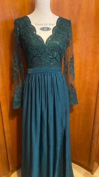 Vestido de fiesta verde/petróleo talla M